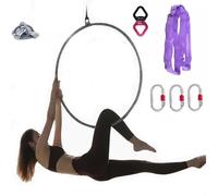 Kit de cerceau de yoga aérien professionnel à point unique, ensemble complet d'anneaux de cirque en acier inoxydable pour fitness, entraînement de danse et performance