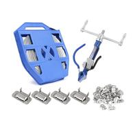 Kit de cerclage en acier inoxydable, tendeur à vis et outil de coupe pour emballage haute résistance, bobine de cerclage SS304 de 19 mm de largeur et 30 m de longueur, 100 boucles à oreilles, bleu