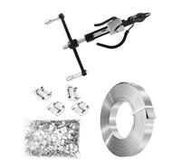 Kit de cerclage en acier, tendeur et coupe-fil à vis pour emballage haute résistance, bobine de cerclage en acier inoxydable 304 de 19 mm de large et 30 m de long, 100 boucles à oreilles, noir