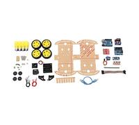 Kit de ch â ssis de Voiture Robot Intelligent avec Plate - Forme de bricola | Kit complet de châssis de voiture robot 4WD DIY avec moteur de suivi et interrupteur pour un assemblage facile et une utilisa