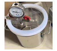Kit de chambre de dégazage sous vide en acier inoxydable avec couvercle en acrylique transparent - 6 L à 100 L for époxy, stabilisation du bois et silicone(35L)