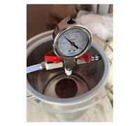 Kit de chambre de dégazage sous vide en acier inoxydable avec couvercle en acrylique transparent - Capacité de 6 à 98 L, manomètre à vide et tuyau inclus(12L(25x25cm))