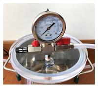 Kit de chambre de dégazage sous vide en acier inoxydable avec couvercle en acrylique transparent for époxy, stabilisation du bois et silicone(35L(D 35xH 35cm))