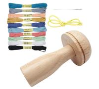 Kit De Champignons À Repriser En Bois - Fournitures De Réparation Complètes Avec Aiguilles À Repriser | Kit Couture Bricolage Pour Réparer Des Vêtements Avec Fil Et Sangle Élastique, Darner En Bois