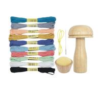 Kit de champignons chér - champignon sacré avec aiguilles, sangle élastique, fil pour les réparations de de bricolage | Menk des chapeaux d'outils, pantalons, pulls, travail textile fabriqué à