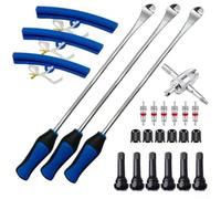 Kit de changement de pneu en acier de 38,1 cm avec outils de valve multifonction et protection de jante pour voiture et moto