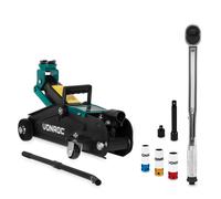 Kit de changement de pneus | Cric à roulettes et clé dynamométrique ½” - 3 douilles incluses