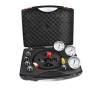 Kit De Charge D'Accumulateur D'Azote Hydraulique,Outils De Charge D'Accumulateur D'Azote, Dispositif De Test De Pression,Avec 3 ManomèTres, 7 Raccords, 1 Tuyau De Gaz (Black)
