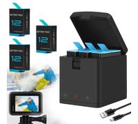 Kit de chargeur de batterie pour caméras GoPro Hero, kit de chargeur rapide avec prise en charge de la charge simultanée, batterie Li-ion