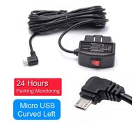 Kit De Chargeur De Cam¿Ra De Tableau De Bord Avec C¿Ble Adaptateur Obd Vers Usb,Surveillance De Stationnement 24h,Ligne Buck,Miroir,Moniteur Carplay,Dvr Prada - Type Micro Curved Left