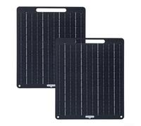 Kit de chargeur de panneau solaire portable 10 W, banque d'alimentation USB en silicone monocristallin portable pour camping, randonnée (2 pièces)