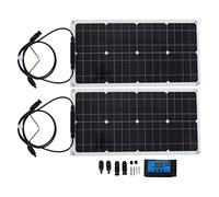 Kit de chargeur solaire 50 W, panneau photovoltaïque étanche double pièce avec contrôleur de chargeur de batterie 30 A pour serres et en plein air, silicium monocristallin 54 x