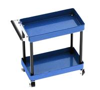 Kit de Chariot à Outils , Mini Rangement D'outils surdimensionné à 2 Niveaux , Chariot D'atelier de Réparation de Garage Mobile pour Accessoires de Voiture Kit Rc (Bleu)