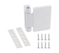 Kit de charnière de porte avec plaque de montage, fer ABS nylon alliage d'aluminium, pour porte battante ou entrée et fenêtre, application gauche/droite, finition blanche