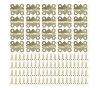 Kit de charnière en fer 20 jeux de charnière de montage à vis pour dispositif d'activité de porte d'armoire de boîte en bois 25x20mm jaune