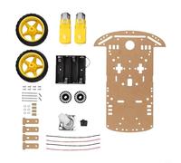 Kit de châssis de voiture 2WD Robot avec encodeur de vitesse et boîtier de batterie pour Arduino, 2 moteurs 1:48 Rapport de vitesse, plastique + métal DIY Robot éducatif pour