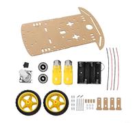 Kit de châssis de voiture intelligent 2WD pour Arduino avec encodeur de vitesse et boîtier de batterie, comprend deux moteurs de réduction CC avec rapport de vitesse 1 48 pour l'apprentissage de la
