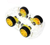 Kit de Châssis de Voiture Robot Intelligente 4WD avec 4 Moteurs DC, Châssis en Acrylique et Disques de Vitesse, Kit Éducatif DIY pour Étudiants et Makers