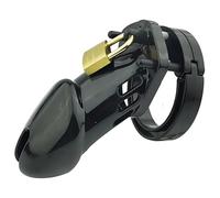 Kit de chasteté masculin léger - Dispositif avec 5 anneaux et 5 cadenas - Cage pénienne pour hommes, jouet sexuel, jeu sexuel adulte (Noir)
