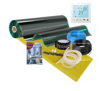 Kit de chauffage au sol TERMOFOL ECO Kit film chauffant infrarouge 230 V Kit complet (80/140/220 W/m²) pour chauffage au sol, mur et plafond avec thermostat Wi-Fi TF-WIFI (140 W/m², 14 m²)
