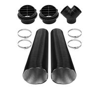 Kit de chauffage de stationnement diesel 75 mm, ensemble de ventilation de sortie d'air chaud avec conduit d'air chaud, sortie de ventilation de conduit de chauffage, connecteur en Y, collier de ser