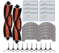 Kit de chiffon de nettoyage pour brosse latérale principale, 1 lot de pièces de rechange avec chiffons en microfibre et filtres HEPA pour aspirateurs robot MOVA S800, E20, E20 Pro, E20 Pro Plus (B)