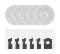 Kit de chiffon de rechange et sac à poussière compatible avec Cecotec pour Conga pour X50 pour aspirateur robot X-Treme, 5 serpillères en microfibre et 6 sacs à poussière solides pour un nettoyage