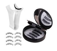 Kit De Cils Magnétiques 2x Paires - Lavages Magnétiques Portables Avec Applicateur | Réutilisable Faux Naturels Pour Les Curateurs Sans Eye-liner Facile À Porter Et À Retirer Pour Le Maquillage Quotid