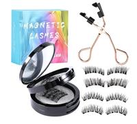 Kit de cils magnétiques 3D prêts à l'emploi dans une boîte cadeau - Extensions de cils réutilisables sans colle, aimants extra fins pour un look naturel et une utilisation facile