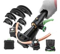 Kit de cintreuse de tubes hydrauliques avec 7 matrices, ensemble d'outils de cintreuse de tuyaux en cuivre et en aluminium CVC de 1/4" à 7/8", coude à 90° pour tuyaux à cliquet, pour plomberie de réfr