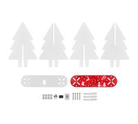 Kit de Circuit d'arbre de Noël DIY Kit de Circuit Flash électronique LED 3D avec 7 Effets de dégradé de Couleur pour la décoration de Bureau à Domicile Matériau en PVC Acrylique (Rouge)