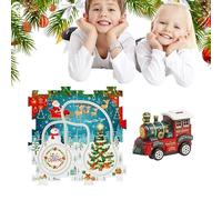 Kit de circuit de course puzzle - Jouet de voiture de Noël, train - Pour salon, chambre à coucher, activité familiale, fête, cadeau, maternelle, école, crèche, anniversaire
