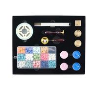 Kit de cire à sceller avec cire de scellage, perles pour cartes d'invitation à lettres, enveloppes, tampons de cire, tampons de cire, perles de cire, cire fondue