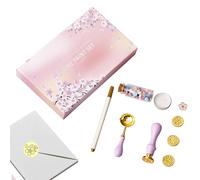 Kit de cire de lettre | Ensemble complet de sceaux de cire à cacheter avec cuillère chauffante pour perles, kit de fabrication de tampons en cire pour invitations, cartes et décorations personnalisées