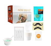 Kit de cire nasale - Applicateur inclus - Épilation du nez rapide et facile - Épilateur pour le nez et avec perles de cire, pour sourcils, barbe, lèvres, duvets, nez et moustache