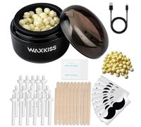 Kit de cire pour le nez Mini chauffe-cire avec 100g de cire pour poils de nez,16 bâtons d'épilation pour poils de nez,20 applicateurs en bois,10 gabarits de moustache,15 lingettes baume,USB