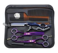 Kit de ciseaux de coiffure professionnel - Ciseaux 5,5, peigne inox et rasoir en acier - Pour coiffeur, adulte et enfant