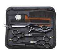 Kit de Ciseaux de Coiffure Professionnel Ciseaux Coiffure 5,5 Peigne Inox Violet Rasoir Acier Ciseaux Coiffure Desepaissir-Noir