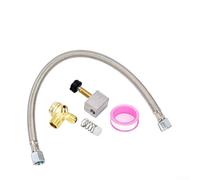 Kit de clapet anti-retour en laiton 5 pièces 14 x 1,5 mm pour compresseurs d'air - Comprend une valve de batterie, un noyau de valve, un tuyau en métal et un ruban d'étanchéité fileté - Compatible