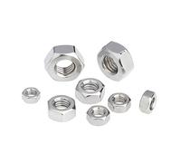 Kit de classification des écrous hexagonaux, 5/10/20PCSM5 M6 M8 M10 écrou hexagonal en Zinc blanc écrous à filetage inversé tourner à gauche en acier inoxydable A2(5PCS-M 6)