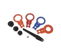 Kit de clé à capuchon de fourche de moto - 4 tailles (35/49/50 mm) et 3 manchons, outil en aluminium non marquant pour réparation de suspension, compatible avec WP KYB SHOWA