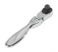 Kit de clé à cliquet à 72 dents - 98 mm de long - Design ergonomique - Argenté/noir - Pour petits espaces et travaux de réparation