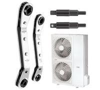 Kit de clé à cliquet : embout adaptateur de 4 tailles, tournevis réversible à double extrémité, poignée antidérapante | Congélateur Unité Compresseur Refroidisseur Installer Poutre Pince Ouverture Ta