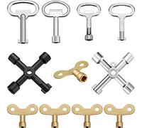 Kit de Clé Utilitaire Multifonction 11 Pièces - Clé de Plombier 4 Voies, Triangulaire d'Armoire, à Douille pour Coffrets de Compteurs Électriques, Robinet, Serrure