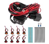 Kit de Clignotants UTV, Faisceau de 40 Pieds 12V 40A Relais Clignotant Universel Interrupteur à Bascule Clignotant Street Legal Kit pour Can Am, Kit de Feux de Signalisation de Mot (Commutateur de