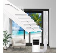 Kit de climatisation portable pour porte coulissante AC - Kit d'aération de porte coulissante réglable de 42 cm à 228 cm, avec 2 joints d'étanchéité de 3 m, convient pour tuyau d'échappement de 13 cm