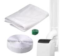 Kit de climatiseur portable - Housse de panneau flexible, fermeture d'aération sécurisée | Barrière en tissu isolant, solution d'étanchéité contre les intempéries, connexion patio, séparateur de pièce