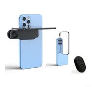Kit de clip de réflexion pour smartphone avec télécommande et sac de rangement, rotation à 360 degrés, miroir à selfie réglable pour voyage (noir avec télécommande)