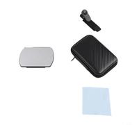 Kit de clip de rétroviseur en verre HD pour smartphone - Rotation à 360 degrés - Pour tableau de bord de voiture, pare-soleil, rétroviseur, accessoires Vlog (noir)