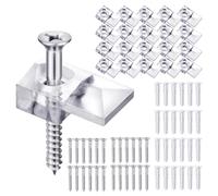 Kit De Clips De Retenue De Verre - Fixations De Montage De Miroir, Ancrages De Panneau Réutilisables Avec Vis, Jeu D'ancrages De Matériel De Suspension | Support De Serrage De Cadre Photo Robuste Pour